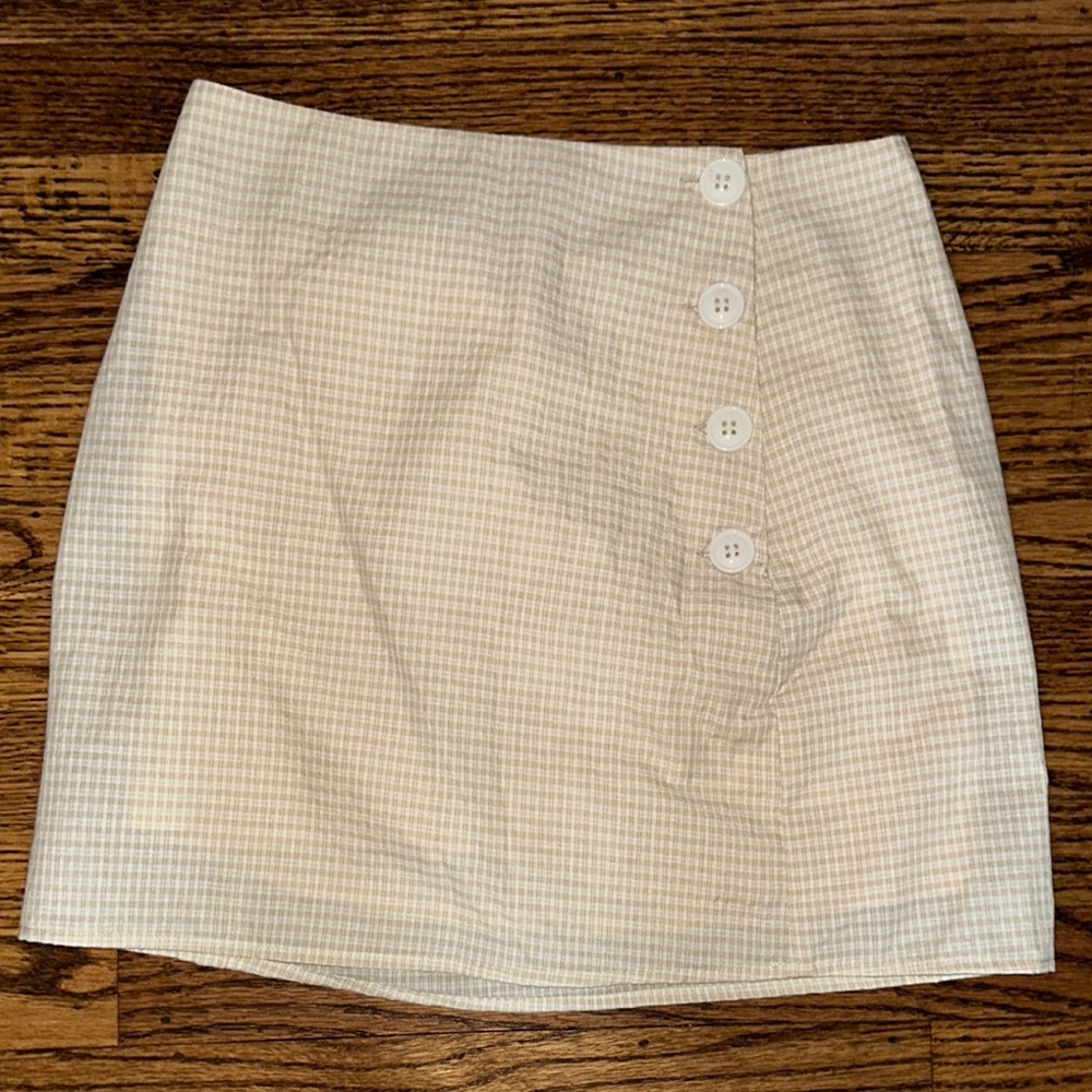 Classic Cream Button-Front Skirt